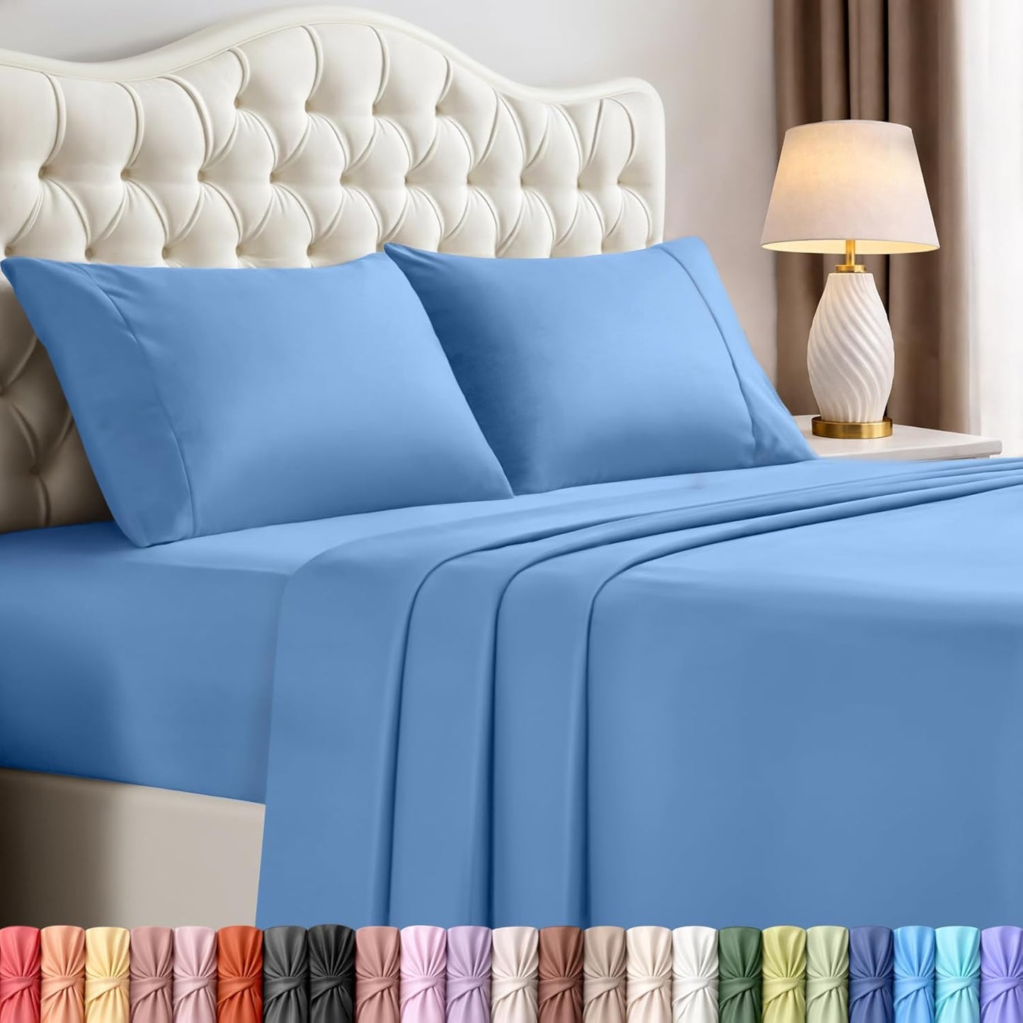 Utopia Bedding Full Size Sheet Set - Soft & Breathable Microfiber, 4-Piece in Dutch Blue