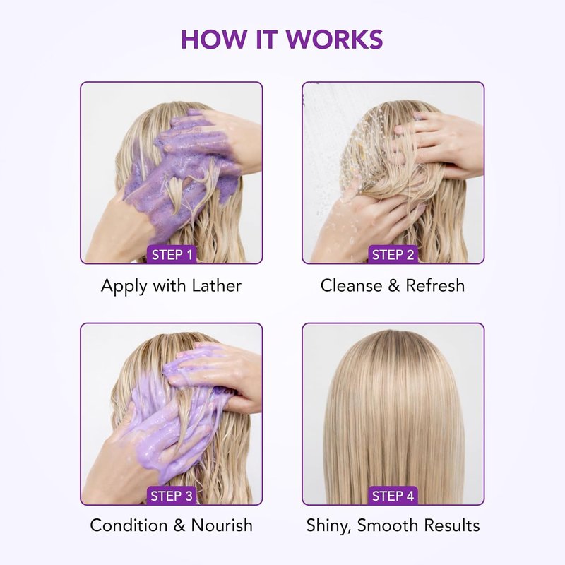 Botanic Hearth Purple Shampoo & Conditioner Set - Enhances Blonde, Silver & Gray Hair | Sulfate & Paraben Free, 16 Fl Oz Each
