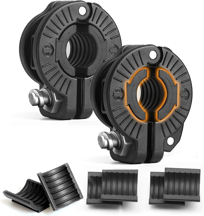 MAXRICH Barbell Clamp 1 inch Multiple Sizes & Adjustable Weight Clips for Barbell Quick Release Barbell Clips|Barbell Collar Bar Locks for Weight Lifting (Black 0.9-1.18inch)