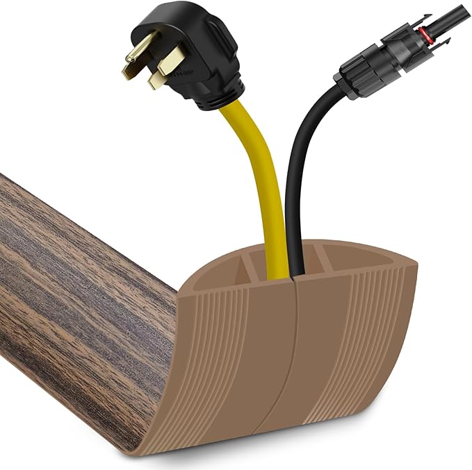 JAHOMFAI Floor Cord Cover 3.3FT Cord Covers for Wires on Floor Protect Wires & Prevent Trip Hazards, Easy to Cut for Home, Office, School, Concerts, Cavity W0.6in x H0.32in