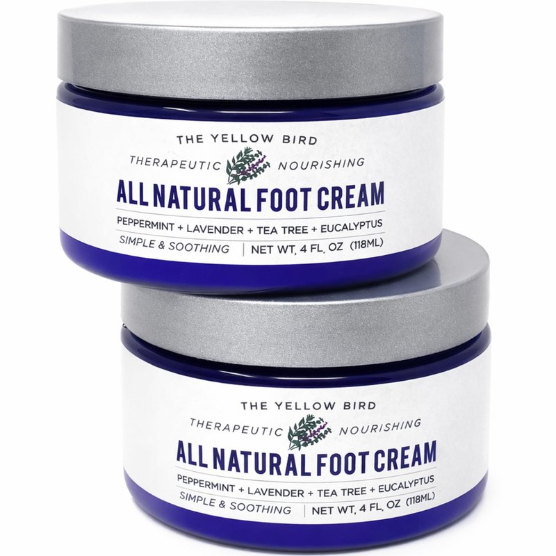 Yellow Bird Foot Cream 2 Pack Bundle - Natural Dry & Itchy Feet Repair Balm. Foot Moisturizer with Organic Ingredients and Essential Oils
