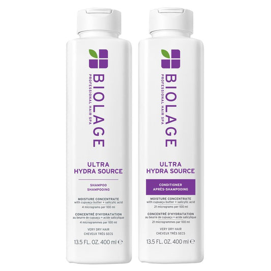 Biolage Ultra Hydra Source Shampoo & Conditioner Set | Anti-Frizz Deep Conditioner Renews Hair's Moisture | For Very Dry Hair | Silicone-Free | Vegan