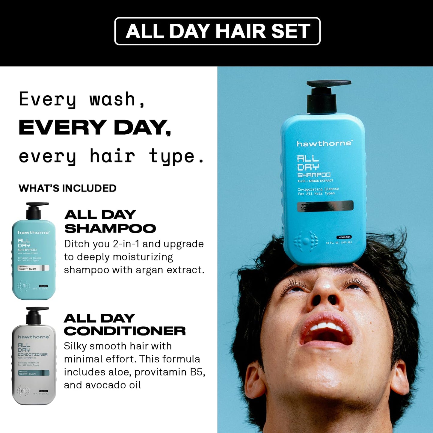 Hawthorne Thicker Hair Shampoo and Conditioner Set. Men’s All Natural Shampoo and Conditioner Set with Thickening Shampoo and Everyday Conditioner. Sulfate Free, Paraben Free. 8 Fl Oz Each.