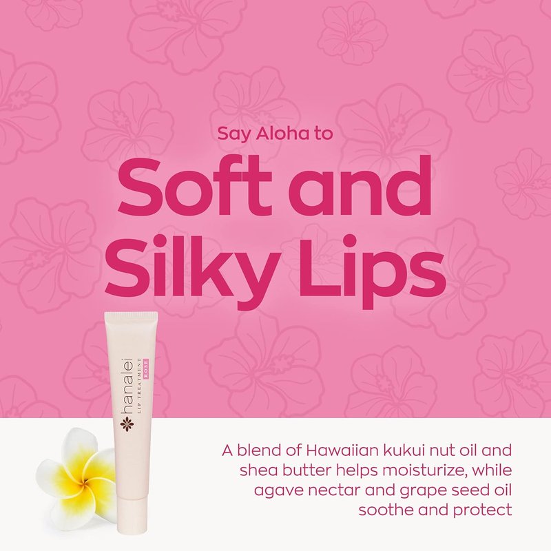 Hanalei Lip Treatment Bundle - Clear & Rose | Nourishing Kukui Oil, Shea Butter & Agave for Soft, Hydrated Lips