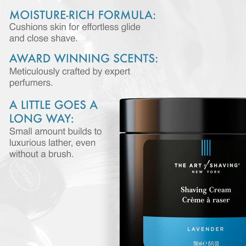 The Art of Shaving Lavender Shaving Cream for Men - Beard Care,Protects Against Irritation and Razor Burn,Clinically Tested for Sensitive Skin,5 Fl Oz,(Pack of 2)