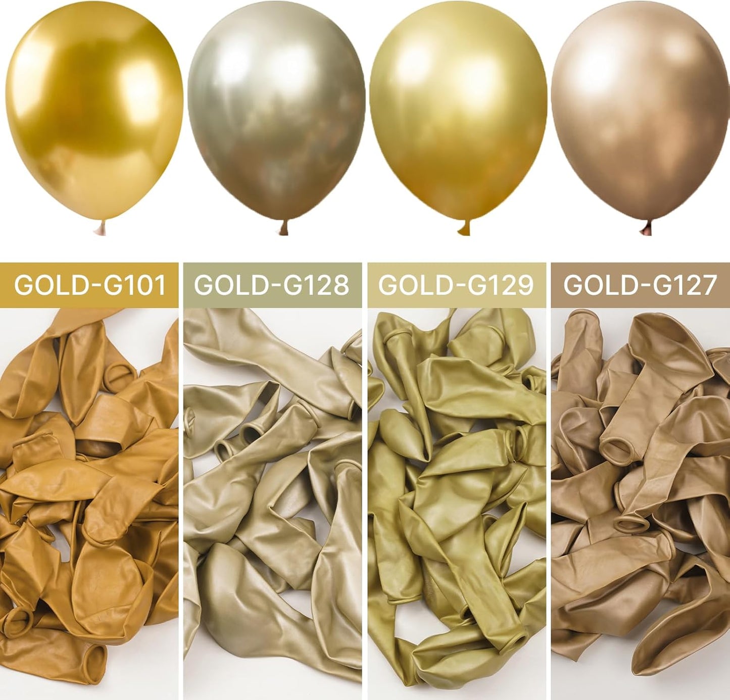 PartyWoo Gold Balloon Arch Kit - 152 Pcs in 5-18 Inch Sizes for Birthday, Wedding, and Baby Showers