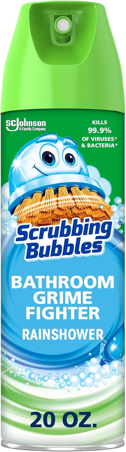 Scrubbing Bubbles Bathroom Cleaner - Foaming Disinfectant for Grime Removal | Rainshower Scent, 20oz