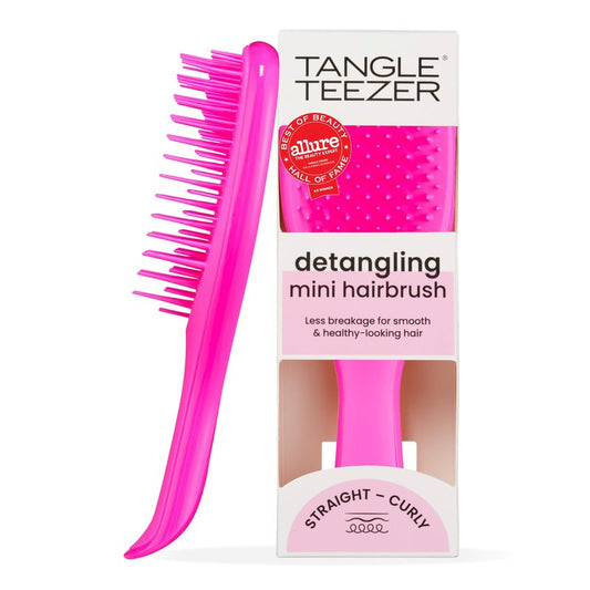 Tangle Teezer Ultimate Detangler Brush, Eliminates Knots & Reduces Breakage, Travel-Size Mini Hair Brush for Straight to Wavy Hair Types, Runway Pink