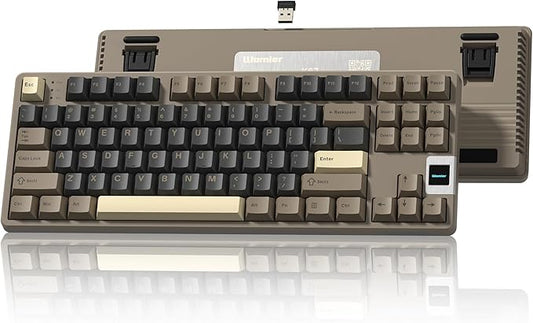 Rainy75 QK87 75% Keyboard with Multimedia Screen, QMK/VIA Wireless Gaming Keyboard, Creamy Mechanical Key Board,3-Mode RGB Custom Gasket Hot Swappable for Windows&Mac, POM Linear Switch (Green Brown)