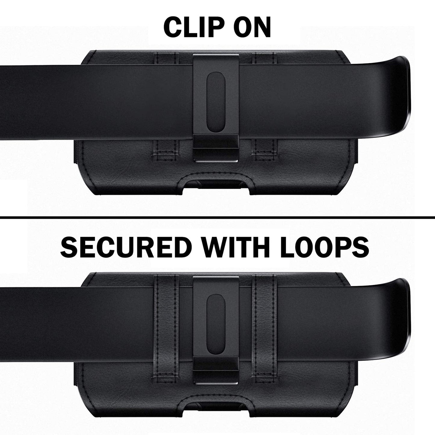 DeBin Case for Galaxy S25 Ultra S24 Ultra 5G, S24 FE, S23 Ultra, S22 Ultra, S21 Ultra, Note 20 Ultra - Cell Phone Belt Holster with Clip Pouch Holder Cover (Fits Samsung Phone with Case on) Black