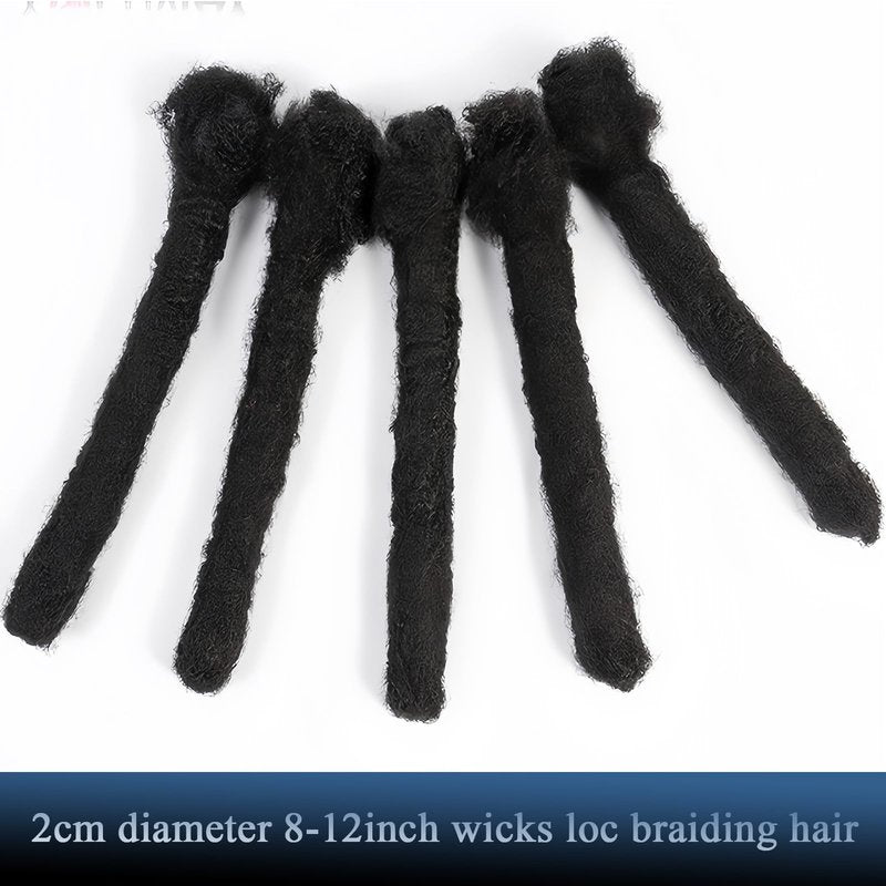 2.0cm Width 100% Human Hair Dreadlock Extensions for Men/Women/Kids Full Hand-made Permanent Dread Loc Extensions Human Hair Can be Dyed and Bleached