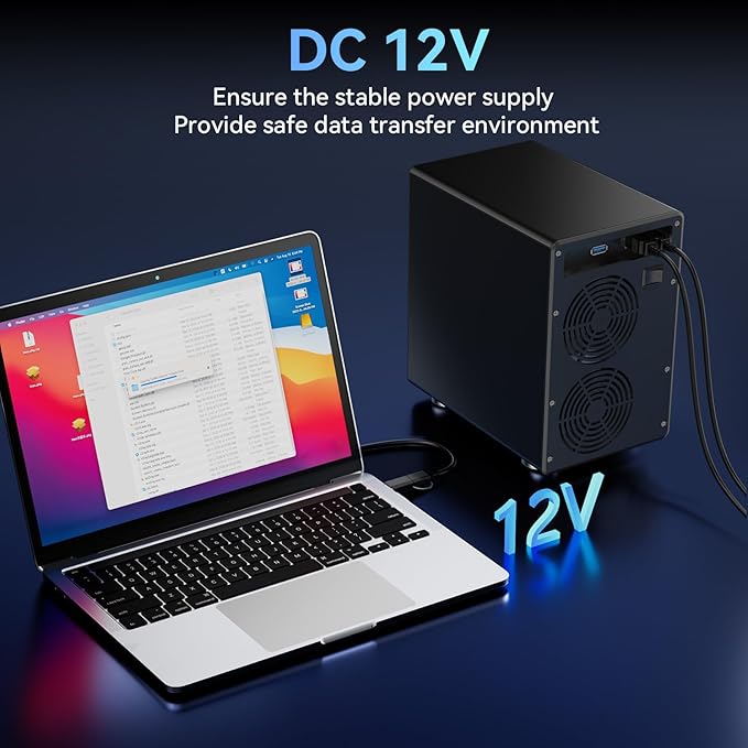 CENMATE Aluminum 6 Bay Hard Drive Enclosure with Cooling Fan for 2.5“/3.5" SATA HDD/SSD with USB A/C 3.0, Support Hot Swappable, Tool-Free HDD Enclosure, DAS(NO RAID/NAS)