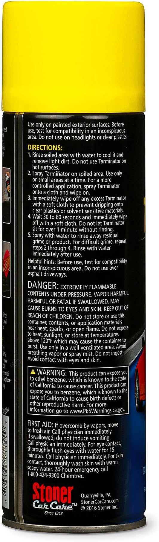Stoner Car Care 91154-12PK Tarminator Tar, Sap, and Asphalt Remover â Fast Acting Tar and Sap Remover for Cars â Clear Coat Safe Auto Cleaner for Paint, Chrome and Wheels â 10 oz (Pack of 12)