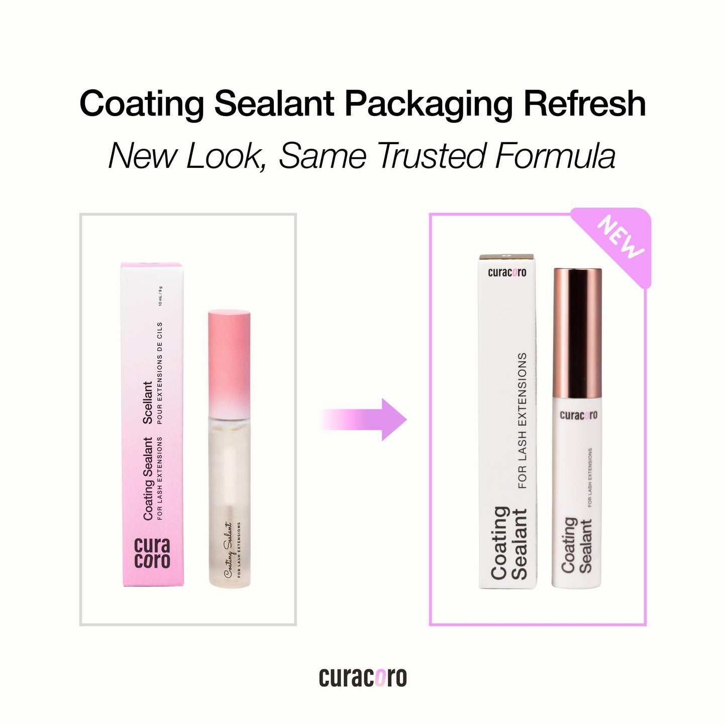 Curacoro 10ML Eyelash Coating Sealant - Professional Protective Topcoat for Long-Lasting Eyelash Extensions, Water-Resistance & Better Retention, Strong, Soft & Silky Lash Extensions