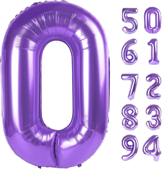 Purple Number Balloon - 40 Inch 0 Balloon | Perfect Birthday Decorations for Girls and Women