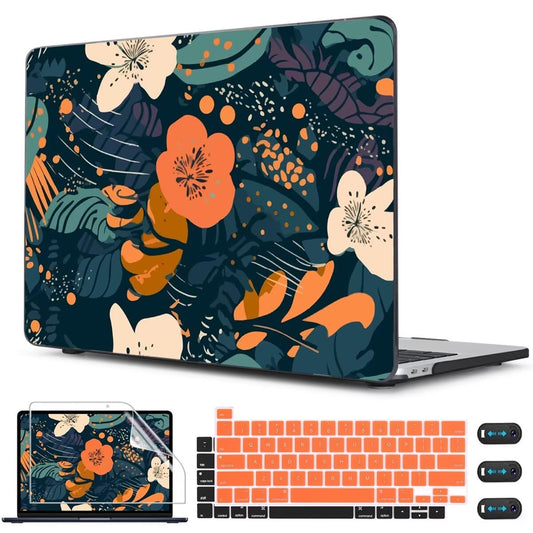 CISSOOK Compatible with MacBook Pro 13 inch Case 2025-2016 Release M2 M1 A2338 A2251 A2289 A2159 A1989 A1706, Plastic Flowers Hard Shell&Keyboard Cover for MacBook Pro13 Case, Little Flower