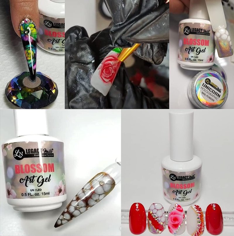 Legacy Nails Professional BLOSSOM ART GEL 0.5oz. - Clear Blooming Gel for Stunning Nail Art Effects, Marble, Tie-Dye & Floral Designs – Easy Application, Long-Lasting, UV/LED Curable