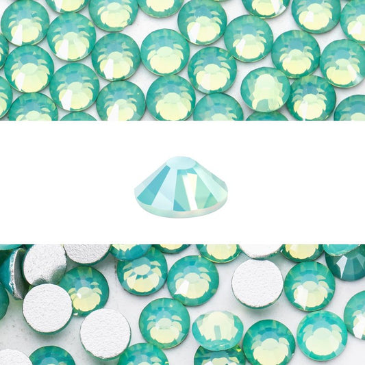 Novani 3000 Pieces Flatback Rhinestones Glass Round Gems Green Opal Crystals for Nail Art DIY Crafts Clothes Shoes,SS20,4.6-4.8mm