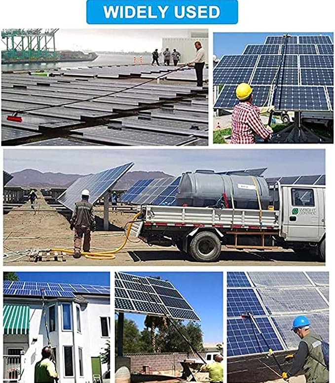 12-36 Foot Window Cleaning Water Fed Poles,Window Cleaning Water Fed Poles Roof Cleaning Tools Solar Panel Cleaning Brush 35m Brush Head Easy to Install Steel Buckle Fastening,3.6m/12FT