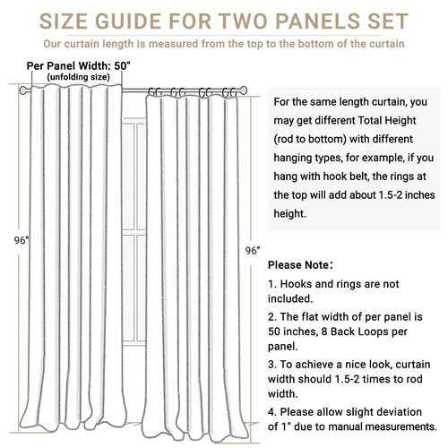 100% Blackout Shield Linen Blackout Curtains for Bedroom 96 Inches Long, Back Tab/Rod Pocket Living Room Drapes, Thermal Insulated Blackout Curtains 2 Panels Set, 50" W x 96" L, Navy
