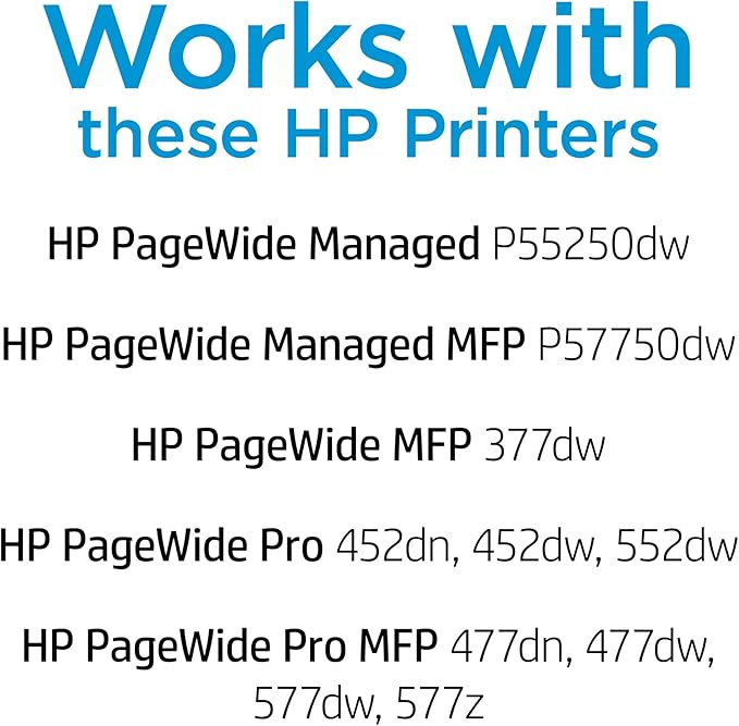 HP 972A PageWide Black Ink Cartridge Printers | Works with Printer Series: PageWide Pro 452, 477, 552dw, 577 | F6T80AN