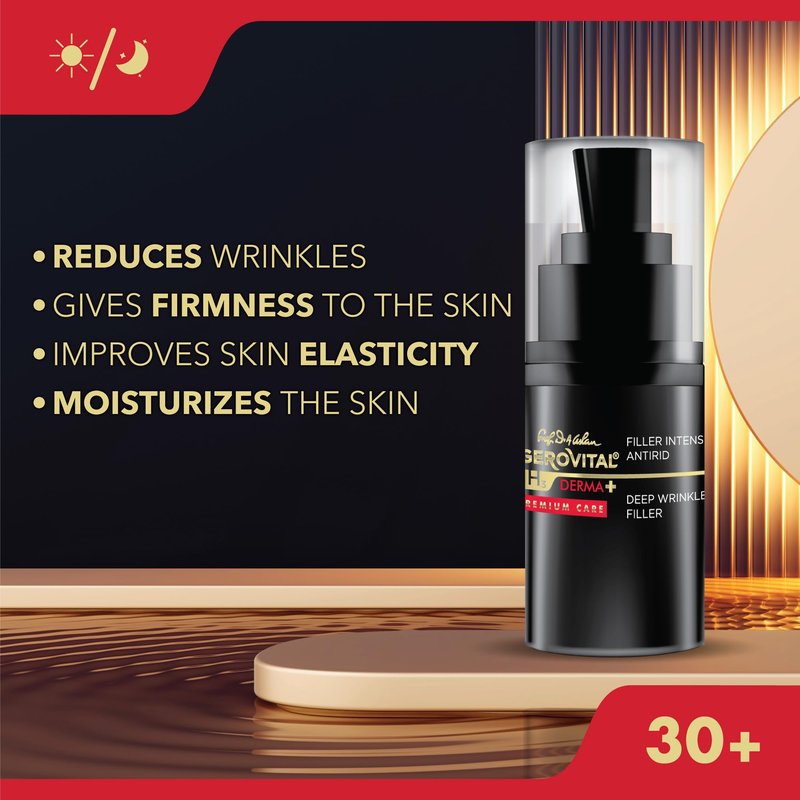 Gerovital H3 DERMA+ PREMIUM CARE Smoothing Face Serum – Hydrating and Firming Formula for Mature Skin, 15ml