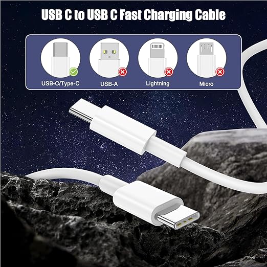 3-Pack [6.6FT+6.6FT+10FT] 60W USB C to USB C Cable, Type C Fast Charging Cable for iPhone Air 17 16e 16 15 Pro Plus Pro Max，for Galaxy S25/S24, for iPad Pro/Air/mini, for MacBook Pro/Air and More