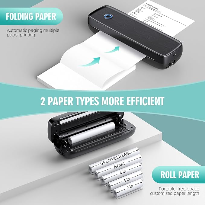Aixiqee AixiqeePrinter for Travel，Bluetooth & USB & Labels