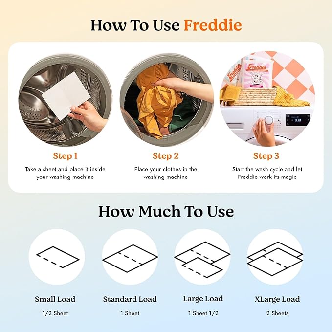 Freddie Low-Waste Laundry Detergent Sheets â Jug Free Format â Pre-Measured Strips â 60 Loads â Unscented for Sensitive Skin