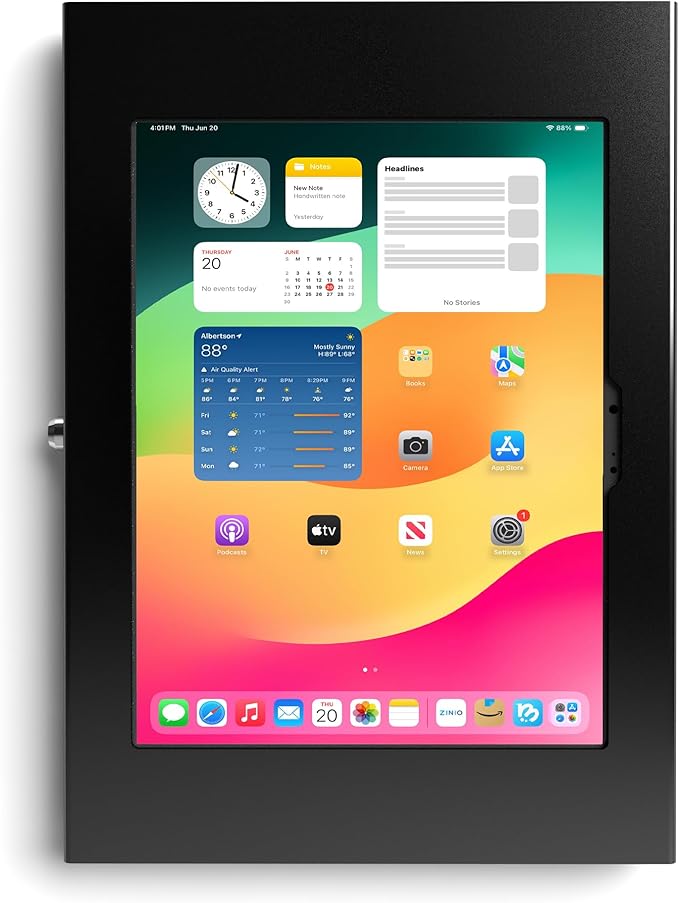 TABcare Locking Anti-Theft Metal Case for iPad Pro 13" 2024/2025 M4/M5 for Kiosk, POS, Store, Show Display, Time Clock (Black)
