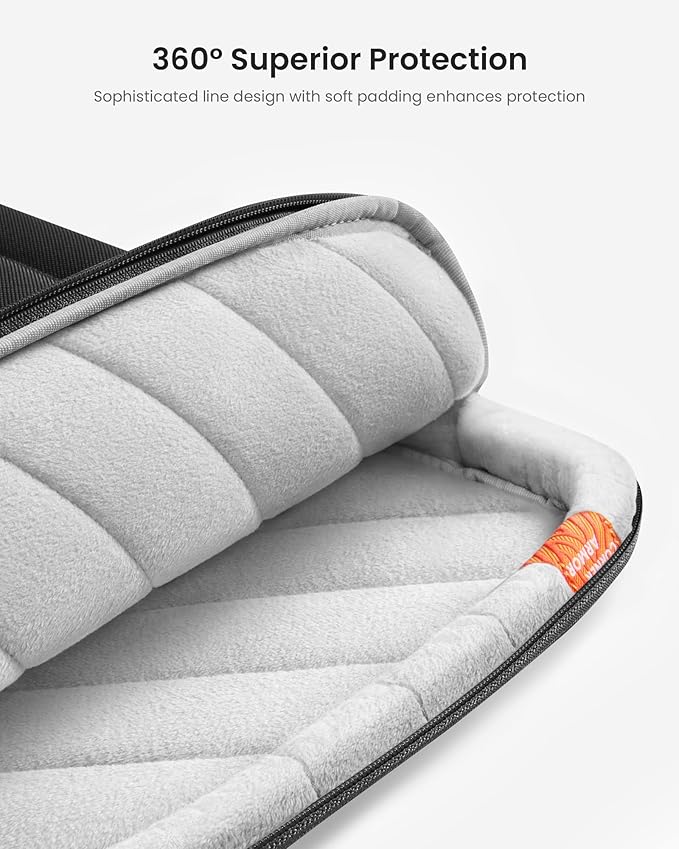 tomtoc 360 Protective Laptop Carrying Case for 2026 16-inch MacBook Pro M5 Pro/Max A3428 A3429, M4/M3/M2/M1 Pro/Max, Water-Resistant Laptop Bag Sleeve with Accessory Pocket for The New Razer Blade 15