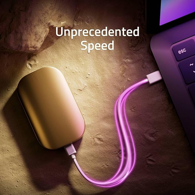SK Hynix Beetle X31 1TB Portable SSD with DRAM, up to 1050MB/s, USB 3.2 Gen2, External Hard Drive Compatible with PC, Mac, Laptop, PS5 (Champagne Gold)