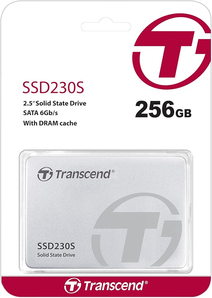 Transcend SSD230 256GB 2.5" SATA III 6Gb/s Internal SSD with DRAM, Up to 530MB/s, for PS4/ PCs/Laptops, Desktops/Notebooks, 3D TLC Internal Solid State Drive with SLC Cache, RAID Engine, LDPC Coding