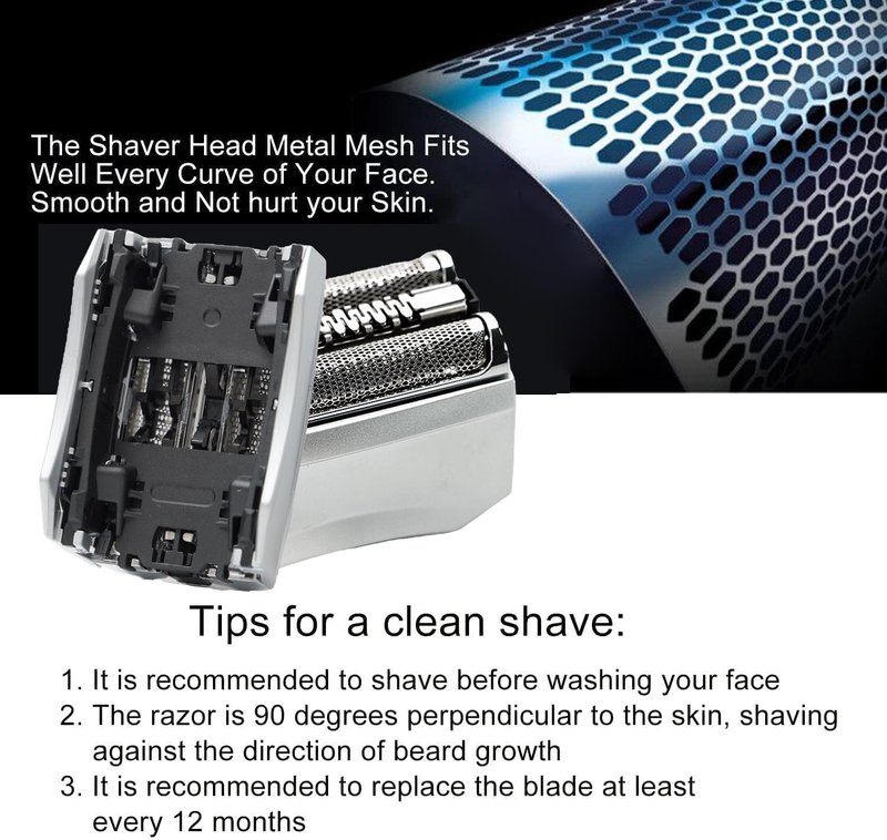 70S Series 7 Replacement Head Compatible with Braun Series 7 Replacement Head,70s Blades for Braun S7 Wet and Dry Replacement Blades for Electric Foil Shaver 720,750CC, 760CC,790CC,9565