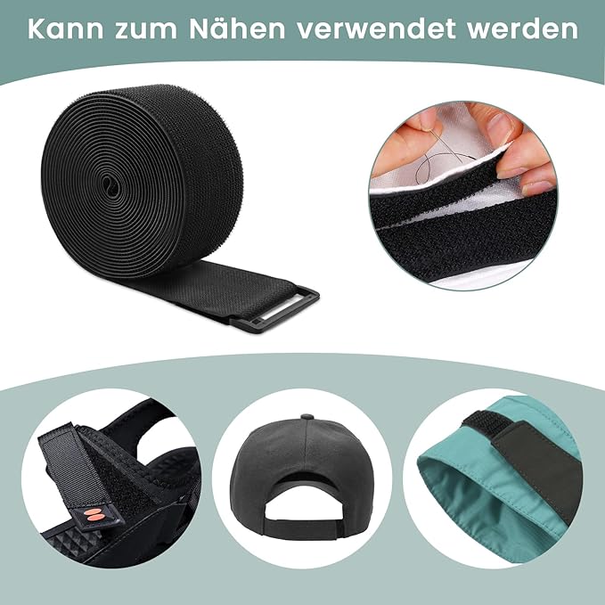 WSZJINB 2In x 32Ft Cable Straps Heavy Duty With 30 Buckles, Black Hook and Loop Straps, Reusable Cable Ties for Organizer or Storage.