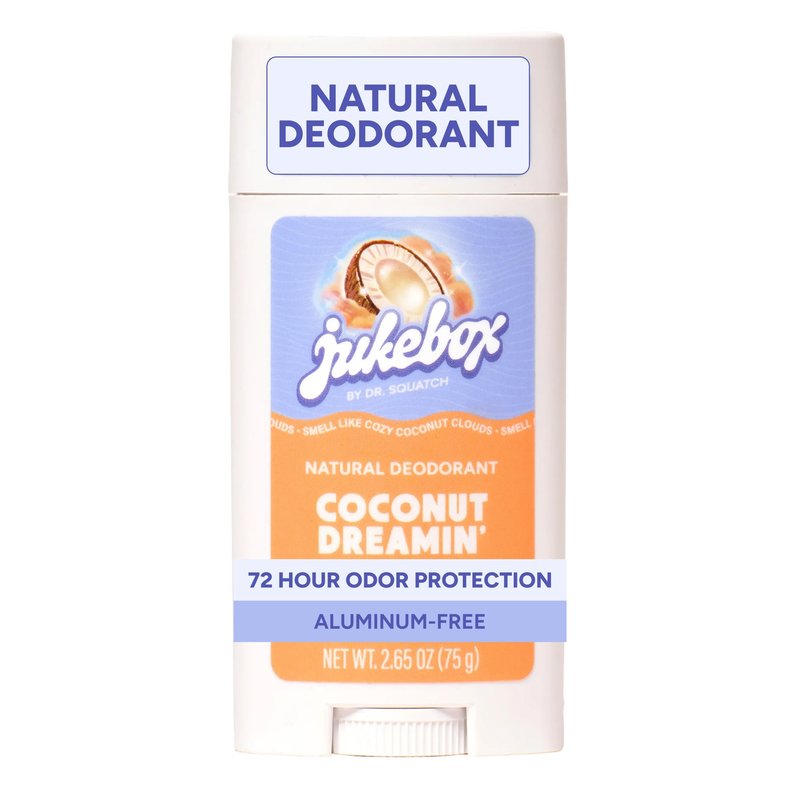 JUKEBOX Natural Deodorant for Women–Coconut Dreamin'–Aluminum-Free, No Baking Soda, No Harsh Chemicals, Odor Blocking Technology, Toasted Coconut,Sweet Spice,Citrus-a Dr. Squatch Brand-2.65oz, 2 Pack