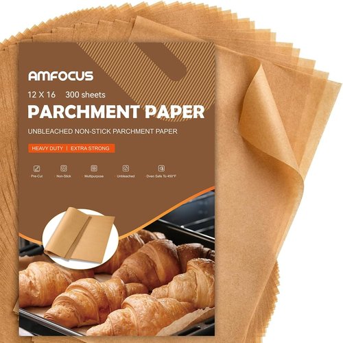 300 PCS Skiennix Parchment Paper Sheets - Non-Stick Unbleached Baking Liners, 12x16 Inches