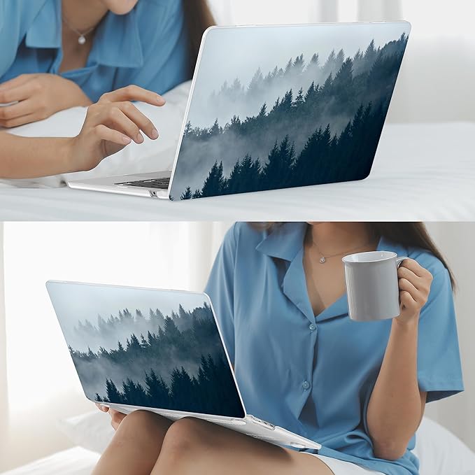 Mektron for 2026 MacBook Air 13-inch M5 Laptop Case A3449 with 13.6-inch Liquid Retina Display Fits 2025 A3240 M4 2024 A3113 M3 2023 A2681 M2 Printed Shell for MacBook Air 13.6", Misty Forest C132