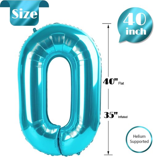 Blue 40-Inch Number Balloon by [Brand Name] - Perfect for Birthday Celebrations | Festive Party Supplies