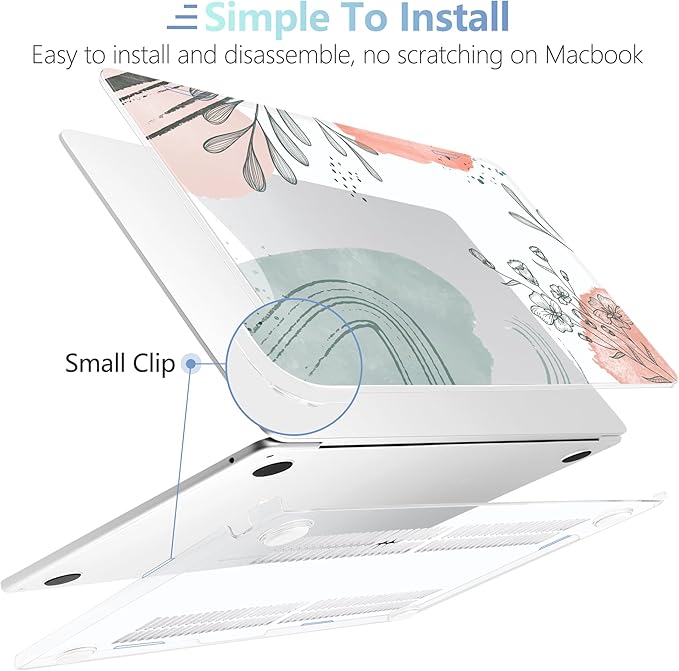 MEEgoodo for M5/M4/M3/M2 MacBook Air 15 inch Case 2026 2025 2024 2023, Case Fit Model (A3448/A3241/A3114/A2941) for MacBook Air 15.3 inch, Watercolor Floral 3