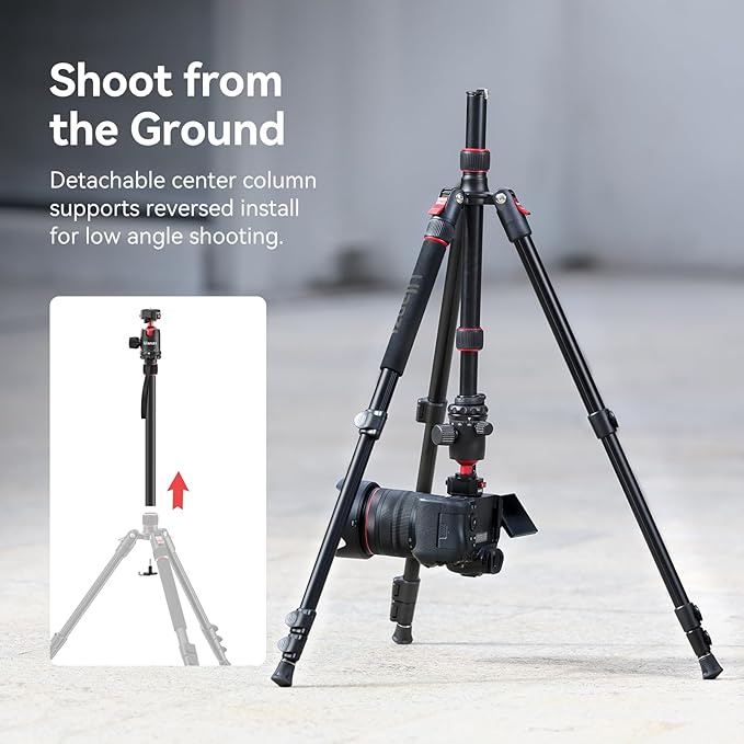 ULANZI TT31 72.4" Claw Quick Release Aluminum Camera Tripod & Monopod, Panorama 360° Ball Head Detachable w 180°Revertible Legs, Up Load 8.82lb, for Sony/Canon/Nikon/Fujifilm and More