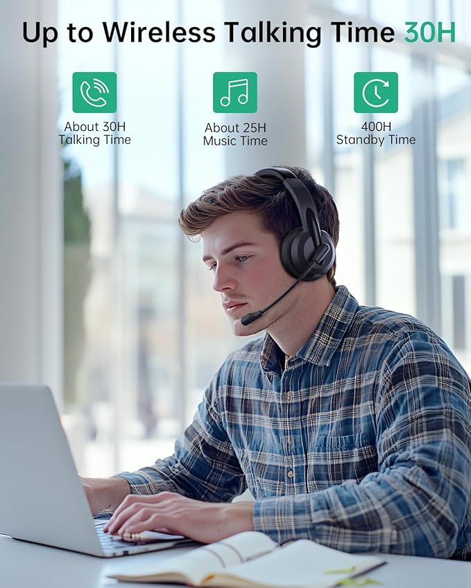 Masajoy Wireless Headphones with Microphone