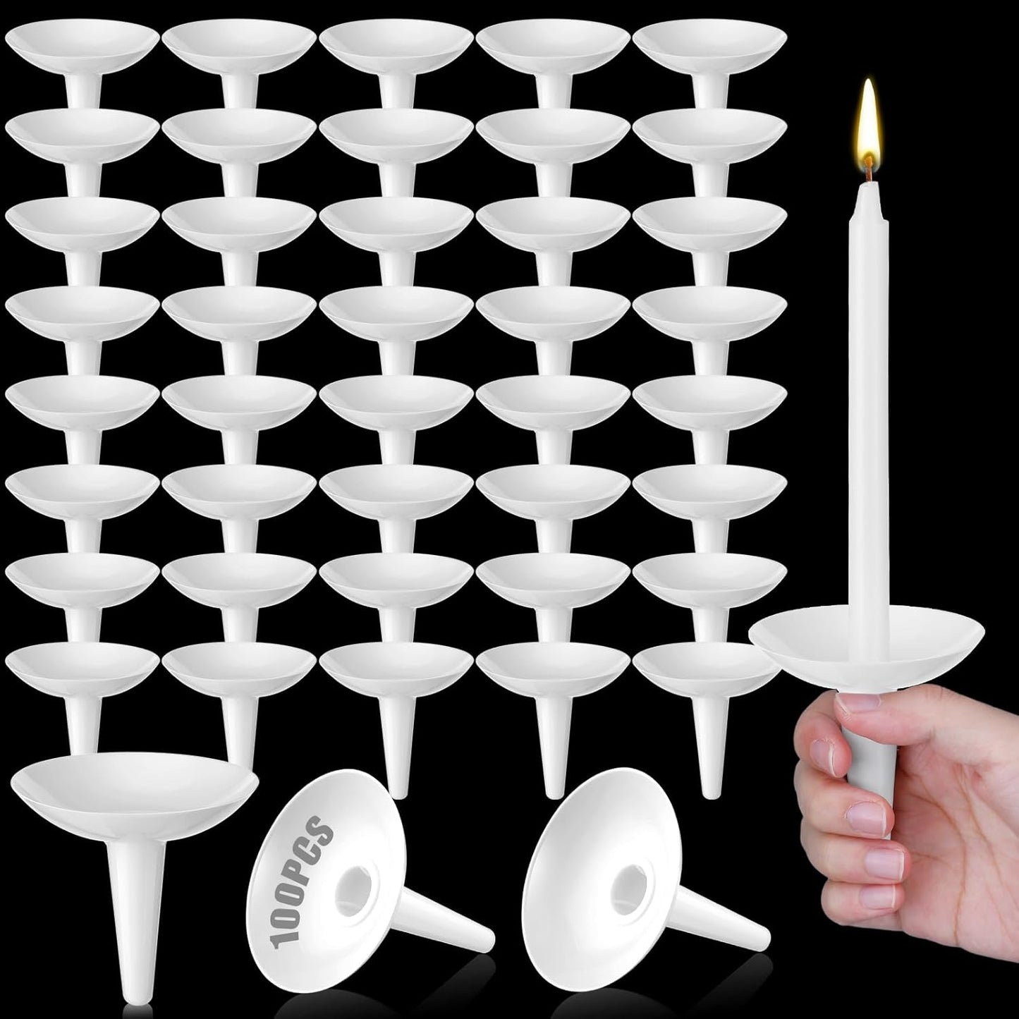 Regine Switzerland Candle Holders - 100 Pcs Plastic Drip Protectors for Church & Events | Vigil, Memorial, Wedding