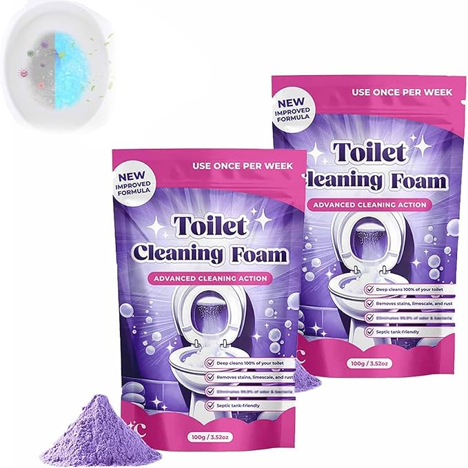 Fizzclean Toilet Cleaner, Fizzclean Toilet Cleaning Foam, Foam For Sparkling Clean, Touch Free Foaming Cleaning Powder (2)