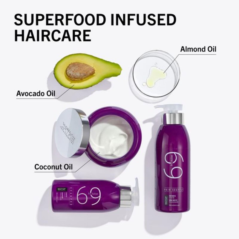 Biotop Professional 69 Pro-Active Hair Shampoo - Frizz Control, Curl Defining & Color Safe Shampoo Made with Coconut Oil, Avocado Oil & Almond Oil - Paraben, SLS & Cruelty-Free Hair Care (16.9oz)