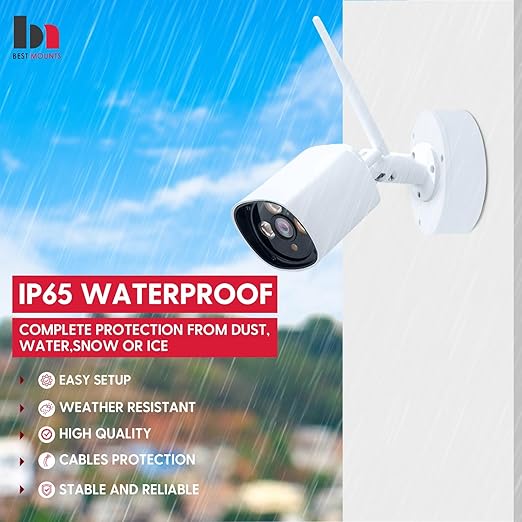 1 Pack PFA130-E Security Camera Junction Box (ABS) for Indoor & Outdoor Surveillance Camera - Security Camera Mount Bracket Waterproof Universal Camera Mount for Dome, Turret & Bullet Cameras (White)