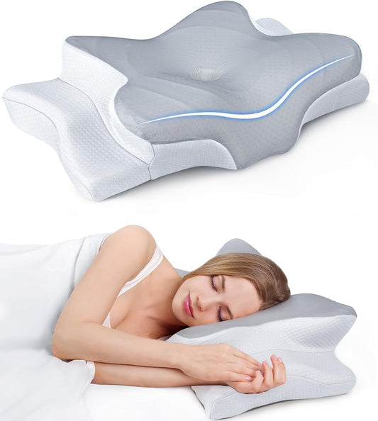 Ultra Pain Relief Cooling Pillow - Adjustable Ergonomic Memory Foam for Neck Support | Cozy Orthopedic Design