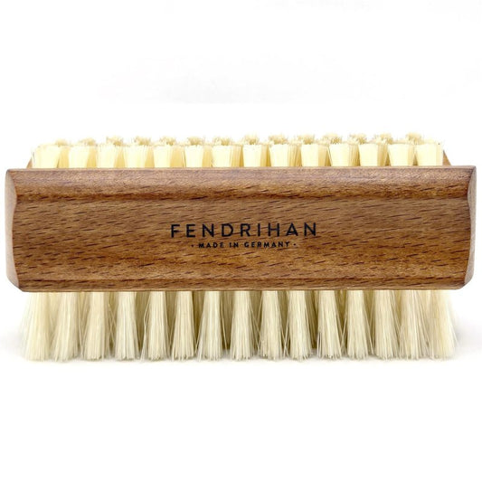 Fendrihan Genuine Boar Bristle Nail Brush with Beech Wood Handle, Made in Germany (Light Bristles)