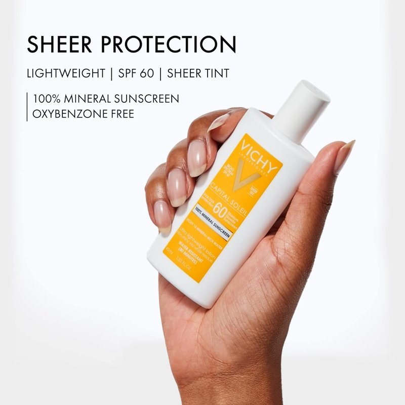 Vichy Capital Soleil Tinted Mineral Sunscreen SPF 60 - Lightweight, Water-Resistant Face Protection | Travel Size