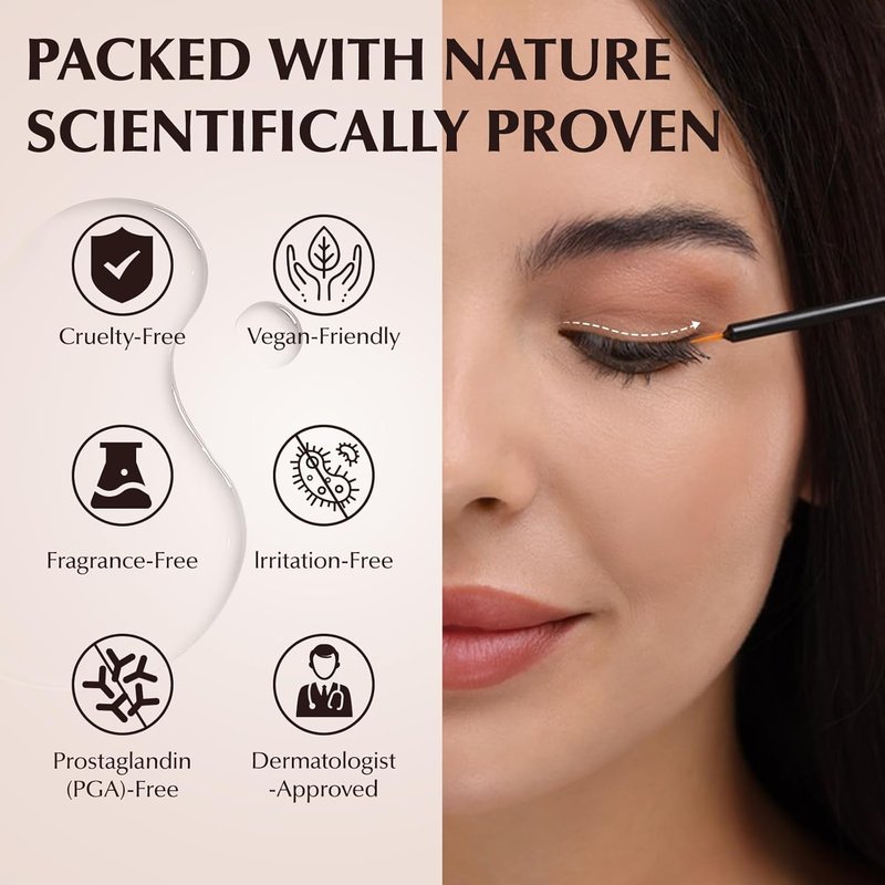 Lash Serum for Eyelash Growth - Advanced Eyelash Growth Serum for Longer, Thicker & Fuller Lashes - Nourishing Vegan Formula, Cruelty-Free for Sensitive Eyes (5ml)